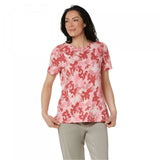 Denim & Co. Active Plus Size Printed French Terry Round Neck Knit Top