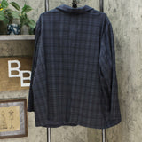 DG2 by Diane Gilman Ponte Knit Boyfriend Blazer Jacket Navy Plaid 3X