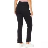DG2 by Diane Gilman Women's Plus Size Embroidered Pull On Exposed Button Jeans