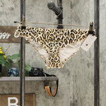 Shade & Shore Women's Leopard Ruffle Cheeky Bikini Swim Bottom