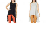 DG2 by Diane Gilman Women's Dramatic Hi Low Sleeveless Tunic Top