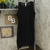 MarlaWynne Women's Matte Jersey Sleeveless Dress With Pockets Black Plus 1X