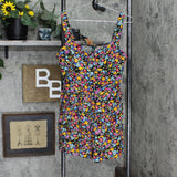 Wild Fable Women's Sleeveless Button-Front Romper Multicolor Floral L