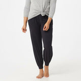 AnyBody Women's Cozy Knit Slub Jogger Pants Jet Black Small