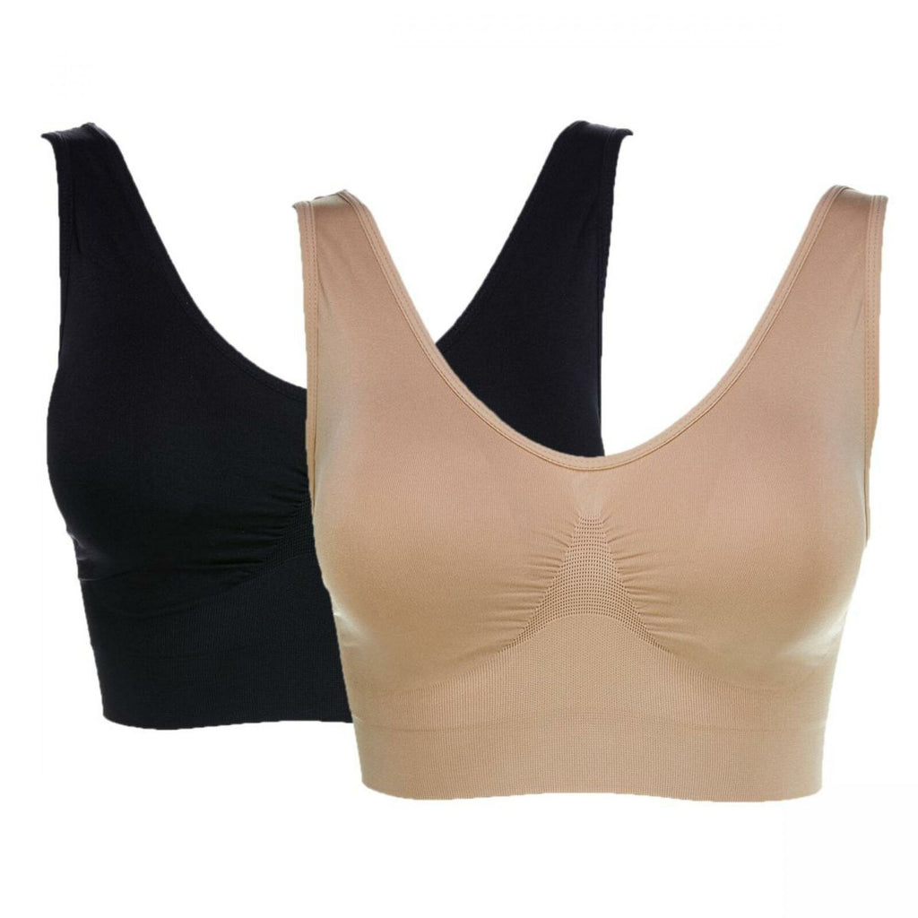 Rhonda Shear Ahh Bra 2-Pack - Includes Removable Cups, Wire-Free Comfort
