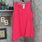 LOGO by Lori Goldstein Women's Cotton Modal Slub Tank Top with Rib Side Panel