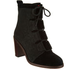 ED Ellen DeGeneres Wallee Leather and Suede Ankle Boots