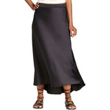 Mossimo Women's Satin A Line Asymmetrical Skirt Black 8