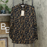 DG2 by Diane Gilman Women's All-Over Print Silk Blend Blouse
