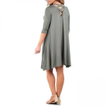 Mother Bee Apparel Maternity Long Sleeve Cross Weave Back Dress Olive Small