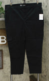 DG2 by Diane Gilman Plus Size Cropped Stretch Twill Cargo Jeggings Black 1X