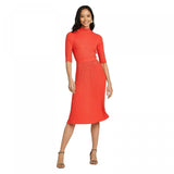 Who What Wear Women's Elbow Sleeve Mock Neck Flat Rib Sweater Dress