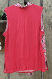 DG2 by Diane Gilman Women's Plus Size Print and Solid Tank With Attached Scarf