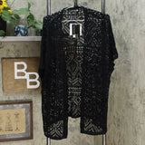 Antthony Women's Lacey Days Short Sleeve Open Knit Cardigan