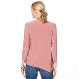 MarlaWynne Women's Jersey Asymmetric Blouse