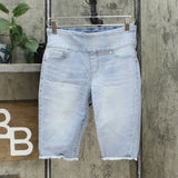 DG2 by Diane Gilman Classic Stretch Pull On Bermuda Shorts Chambray Petite XS