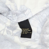 DG2 by Diane Gilman Floral and Stripe Scarf Hem T-Shirt Navy Small