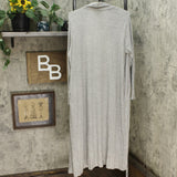 Lisa Rinna Women's Open Front Rib Knit Duster Cardigan Sweater