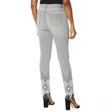 DG2 by Diane Gilman Women's Classic Stretch Embroidered Jean With Bead Fringe