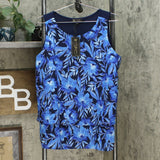 DG2 by Diane Gilman Women's Printed Mixed Media Easy Tank Top