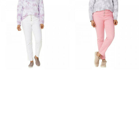 Denim & Co. Women's Slim Ankle Jeans with Button Fly