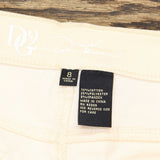 DG2 by Diane Gilman Women's Straight Leg Stretch Jeans Ivory 8