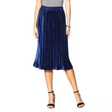 LaBellum by Hillary Scott Women's Plus Size Soft As Velvet A-Line Pleated Midi Skirt