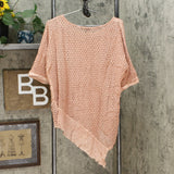 Democracy Women's Mineral Wash Top With Crochet Detail