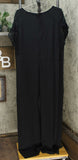 H by Halston Plus Size Jet Set Jersey Wide-Leg Jumpsuit Lace Sleeves Black 2X