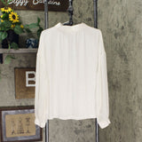 Prologue Women's Long Sleeve High Neck Mixed Media Blouse