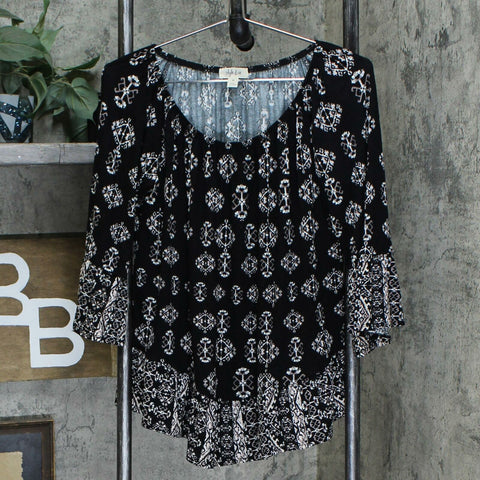 Style & Co Women's Geo Off-The-Shoulder Top Black Medium