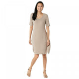 Isaac Mizrahi Live! Women's SOHO Baby French Terry V-Neck Swing Dress