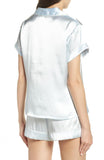In Bloom by Jonquil Mrs Satin Short Shirt Pajamas Set Blue XL