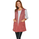 LOGO by Lori Goldstein French Terry And Suede Lounge Cardigan