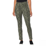 DG2 by Diane Gilman  Womens Virtual Stretch Skinny Jean Olive Python Green 12
