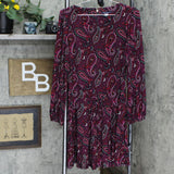 Tommy Hilfiger Womens Belted Paisley-Print Fit & Flare Dress