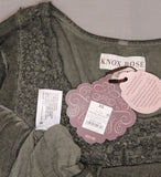 Knox Rose Women's Long Sleeve Open Crochet Blouse Shirt Top
