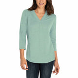 Orvis Women's 3/4 Sleeve V-Neck Linen Blend T-Shirt