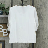 NWT JM Collection Petite Chiffon Sleeve Embellished Knit Top. 100098626PT PXL