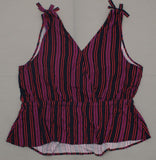 A New Day Women's Striped Sleeveless V-Neck Waist Tank Top Blouse Shirt