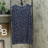 DG2 by Diane Gilman Women's Burnout Ruffle Tank Navy Medium