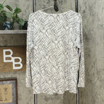 NWT AnyBody Womens 100% Cotton Shibori Long Sleeve Top. A374520-Reg L
