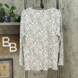 NWT AnyBody Womens 100% Cotton Shibori Long Sleeve Top. A374520-Reg L