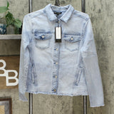 DG2 by Diane Gilman Women's Frayed Hem Denim Jacket
