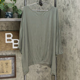 DG2 by Diane Gilman Women's Plus Size Pleat Front Dolman Top