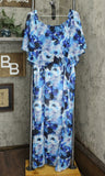 NWT Colleen Lopez Plus Size Off-the-Shoulder Flutter Maxi Dress. 694167-Plus 3X