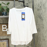 Kirkland Signature Women's 3/4 Sleeve Slub Knit T-Shirt