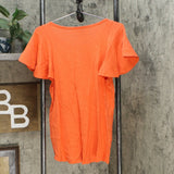 DG2 by Diane Gilman Women's Flutter Sleeve T-Shirt Strawberry Small