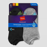 Hanes Premium Women's Extended Size 6 Pair Pack Liner Socks