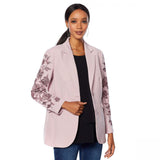 DG2 by Diane Gilman Women's Embroidered Gabardine Blazer Jacket